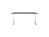 Výškovo nastaviteľný stôl BASIC, 2-motorový, 160x80 cm, podnož biela + doska sivá