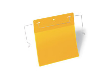 Závesné vrecko s drôteným vešiakom na šírku A5 50ks žlté