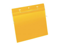Závesné vrecko s drôteným vešiakom na šírku A4 50ks žlté