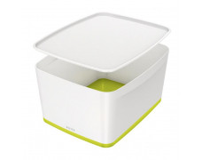 Úložný box s vekom Leitz MyBox, veľkosť L biela/zelená;;;