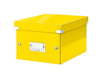Malá krabica Click & Store metalická žltá