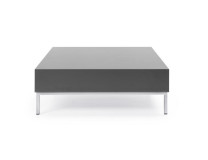 Konferenčný stolík S 2 H, 85x85x30 cm, farba sivá, nohy chróm