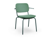 Konferenčná stolička Normo, podrúčky SP, rám RAL6004, látka Alba 7026 zelená