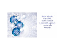 Novoročný pozdrav 20 x 10 cm 2024 - modré ozdoby 50ks