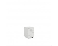 Mobilný kontajner BASIC, 4-zásuvkový so zámkom, 41x67x50cm, biela