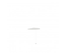 Doplnkový stôl bez nohy BASIC, 60x2,2x50cm, biela