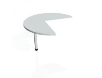 Doplnkový stôl Cross, ľavý, 100x75,5x(60x60) cm, sivá/kov
