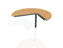 Doplnkový stôl Cross, ľavý, 120x75,5x(80x60) cm, buk/kov