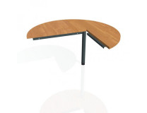 Doplnkový stôl Cross, ľavý, 120x75,5x(80x60) cm, jelša/kov