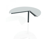 Doplnkový stôl Cross, ľavý, 120x75,5x(80x60) cm, sivá/kov