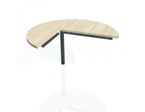 Doplnkový stôl Cross, pravý, 120x75,5x(60x80) cm, agát/kov