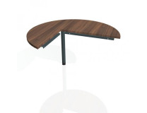 Doplnkový stôl Cross, pravý, 120x75,5x(60x80) cm, orech/kov