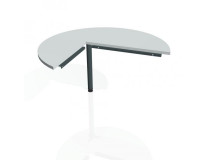 Doplnkový stôl Cross, pravý, 120x75,5x(60x80) cm, sivá/kov