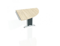 Doplnkový stôl Cross, pravý, 80x75,5x80 cm, agát/kov