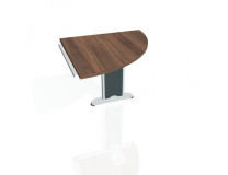 Doplnkový stôl Cross, pravý, 80x75,5x80 cm, orech/kov
