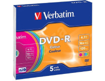 Verbatim DVD-R colour 4,7GB slimbox